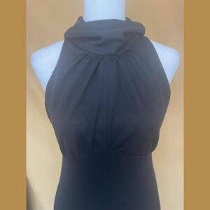 Vintage 70's Retro Disco Halter Turtleneck Cocktail Maxi Dress M / Medium